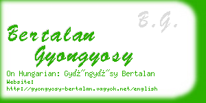 bertalan gyongyosy business card